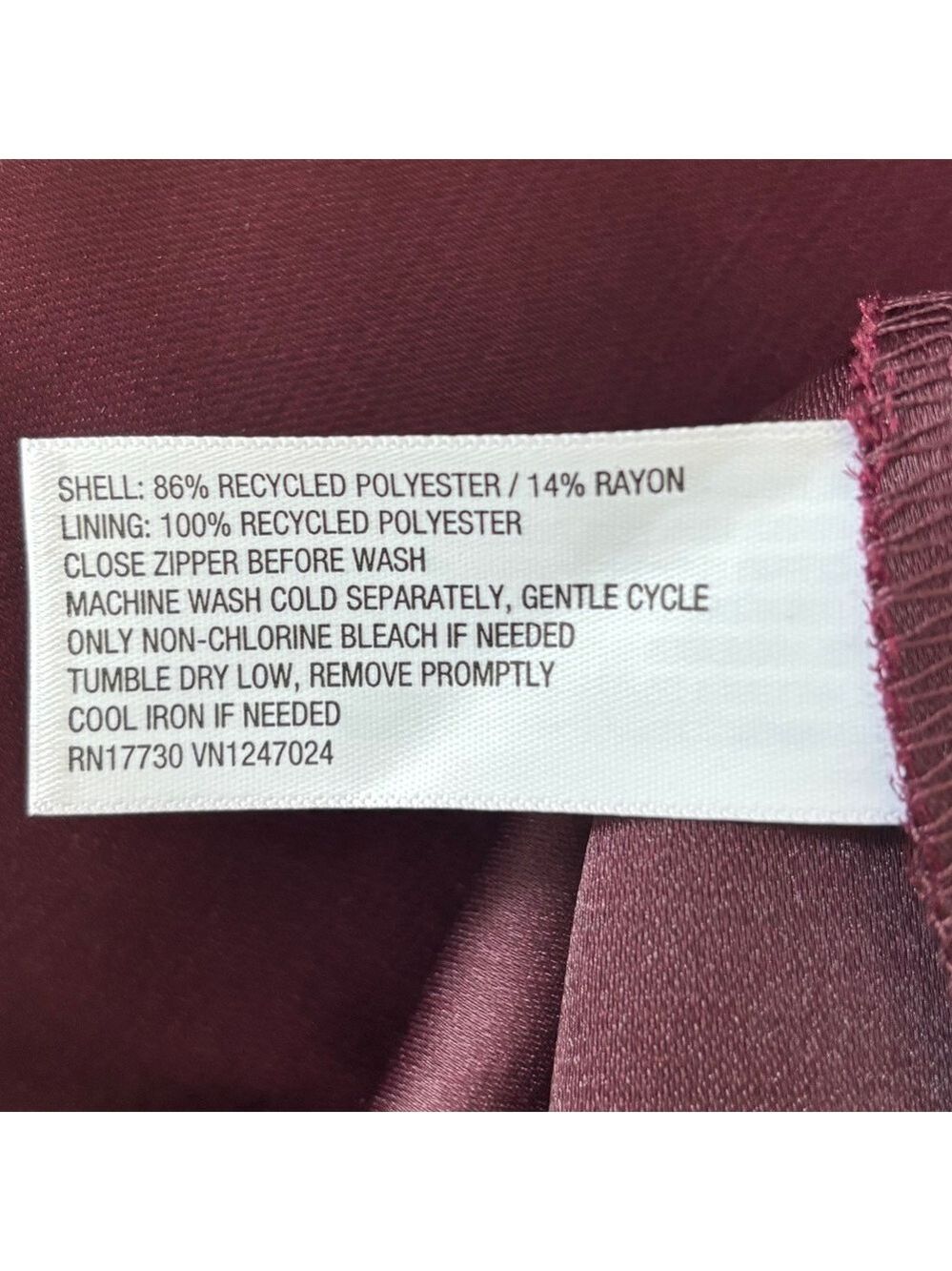 A New Day Satin Burgundy Dress - Picture 7 of 9